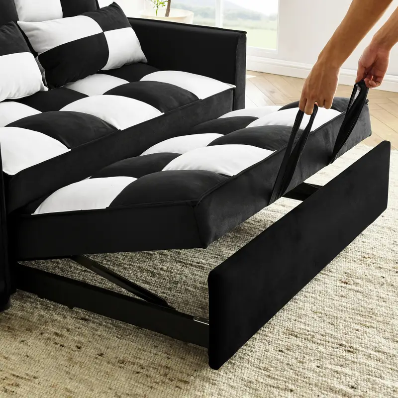 Sofá     de   con sofá   extraíble,   3 en 1   sofá   de  ,   y negro detalles 6