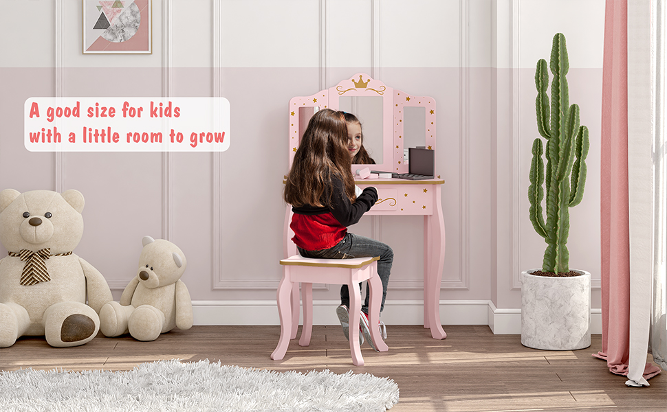 UTEX - Juego de cambiador para niños y mesa de cambiador con espejo