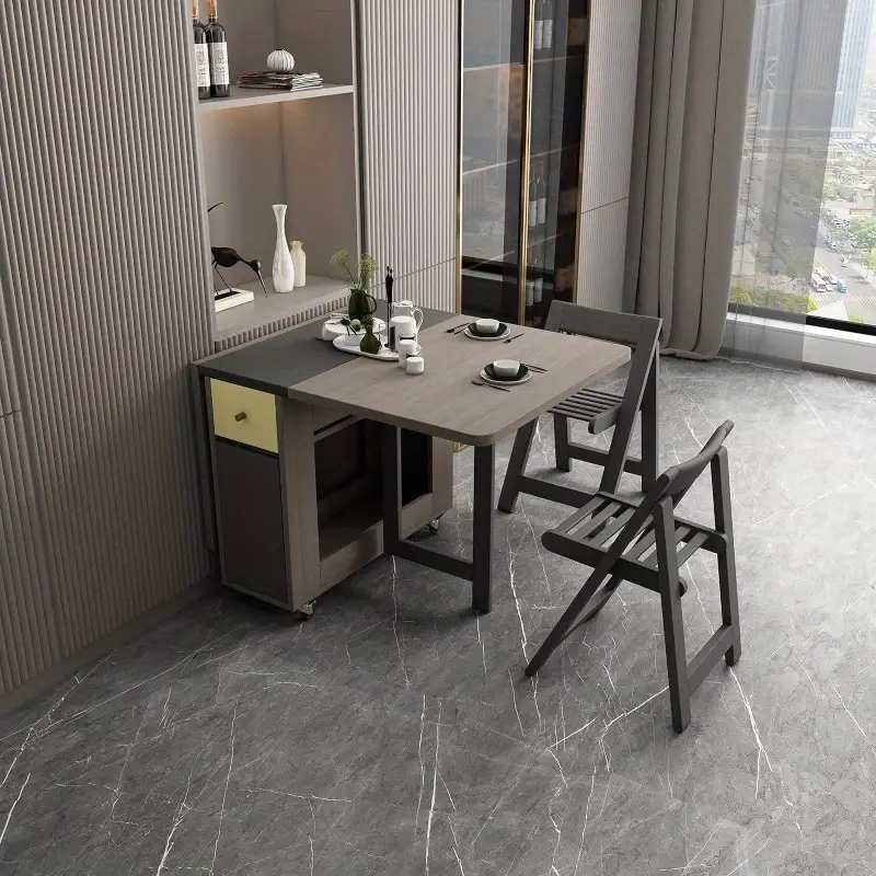 Mesa de   plegable con estante de almacenamiento, mesa   móvil  , mesa   que    . detalles 0