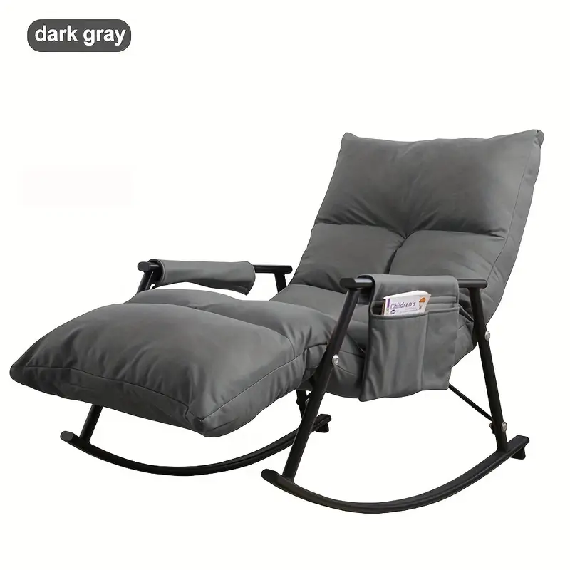 1pc Silla Mecedora Ajustable   -   para Relajación,   y Ocio   de Estar, Dormitorio o   - Construcción   de Poliéster/Metal detalles 6