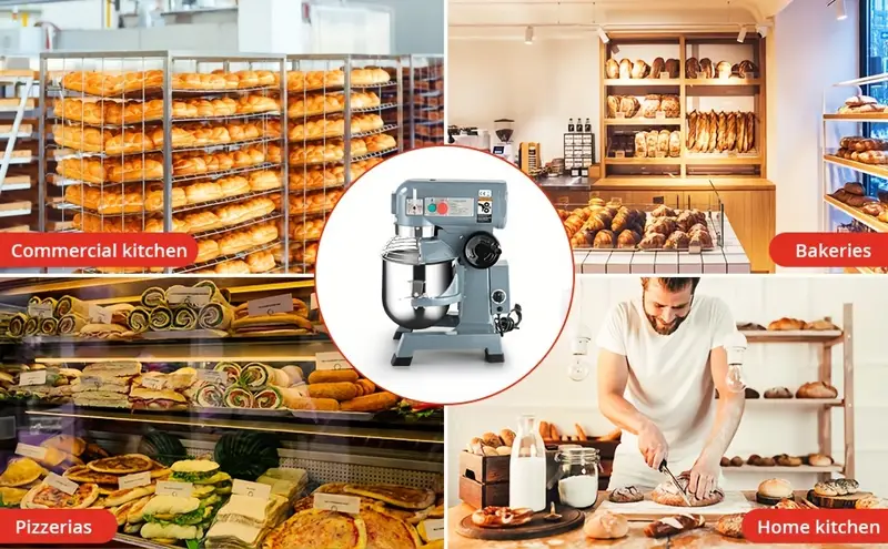 de alimentos 10QT, mezcladora pesada velocidades, de inoxidable, panadería, pizzería, restaurante y detalles 0