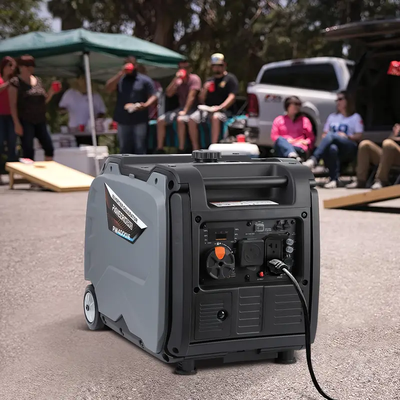 Fuente de energía de emergencia, Estación de energía portátil silenciosa - Generador inversor de 4000W, Toma de corriente de 120V AC, Funcionamiento silencioso, Alarma de seguridad de monóxido de carbono, Ideal para camping y uso doméstico detalles 3