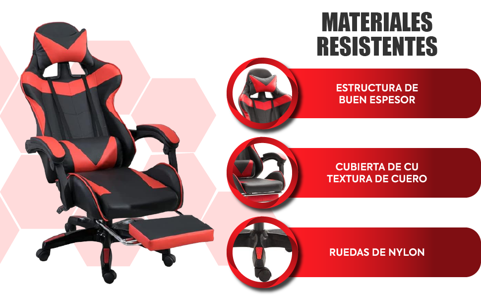 TITANO Silla Gamer, Silla de Juegos de computadora con descansa pies