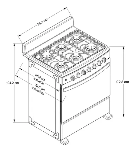 Estufa Al Piso A Gas Acros 30 Negro Encendido Electrónico