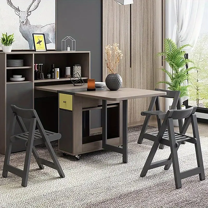 Mesa de   plegable con estante de almacenamiento, mesa   móvil  , mesa   que    . detalles 2