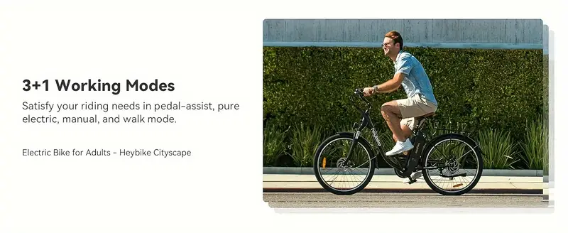 Bicicleta eléctrica     de 26 pulgadas, 350W (Pico 500W), Bicicleta eléctrica de   Cruiser, Hasta 40 millas, 20MPH, Batería extraíble, Amortiguador de doble suspensión de 7 velocidades, Adecuado para adultos detalles 1