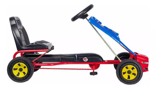 Vehículo a pedal auto/camioneta Go Kart León Mario Bros color azul