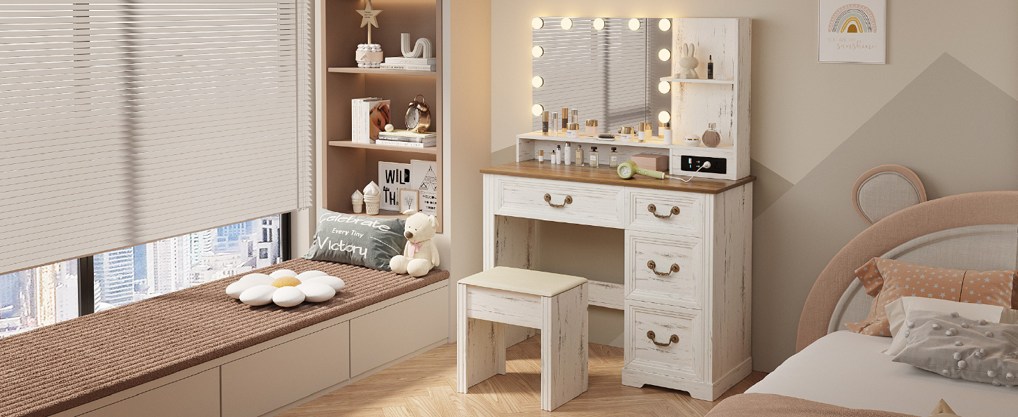 farmhouse vanity desk