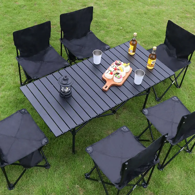 Juego de Mesa y Sillas Plegables Portátiles - Fibra de Carbono, Estilo Contemporáneo para Picnics al Aire Libre, Camping y Barbacoas detalles 0