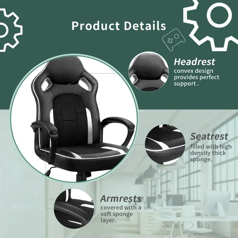 Silla de   para   con respaldo  , sillas de ordenador de cuero, ergon&oacute;micas, ajustables  , silla de escritorio para   de  , silla ejecutiva para conferencias y   detalles 5