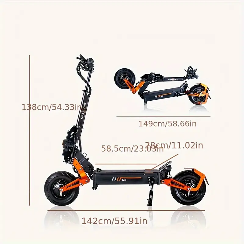 Trotinete eléctrica de doble motor con ruedas gruesas de 12 pulgadas D5 de   detalles 9