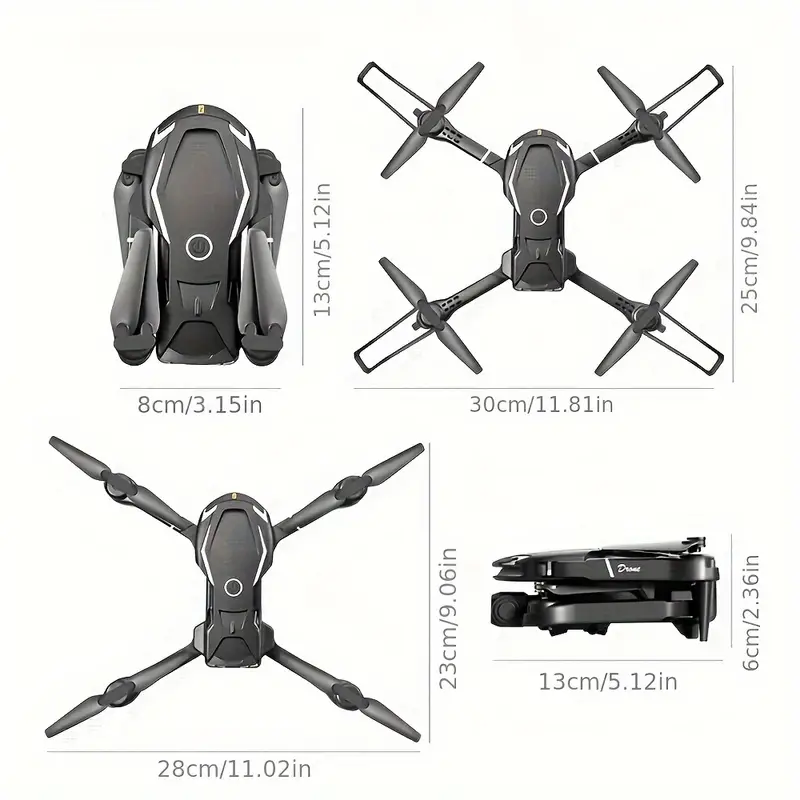 Dron con HD para mayores de 14 años, material ABS, con un solo botón, vuelo estacionario inteligente, diseño plegable para fotografía aérea fácil detalles 3