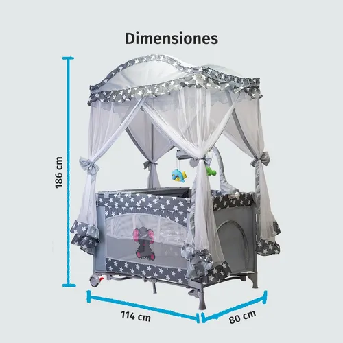 Cuna Corral Mecedor Para Bebé Starkids S12-7 Con Cambiador