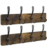 YMYNY - Perchero montado en la pared con 8 ganchos, ganchos de chamarra de 33 pulgadas de largo, paquete de 2 perchas, resistente Wal...