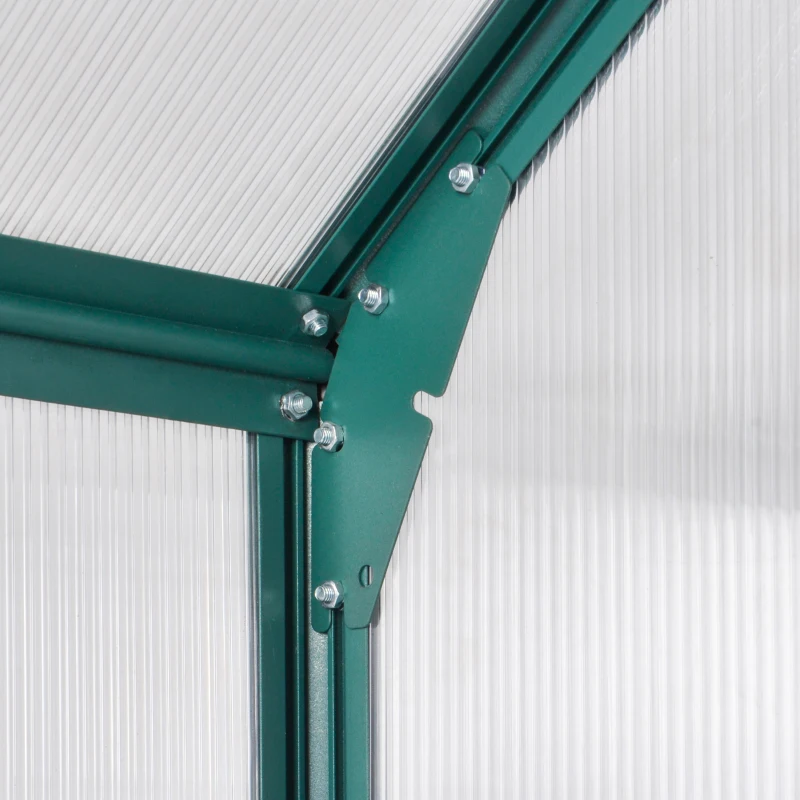 Invernadero de policarbonato, puerta de ventilación de aluminio resistente para exteriores, kit de invernadero, 6.2'x6.2'x6.6'