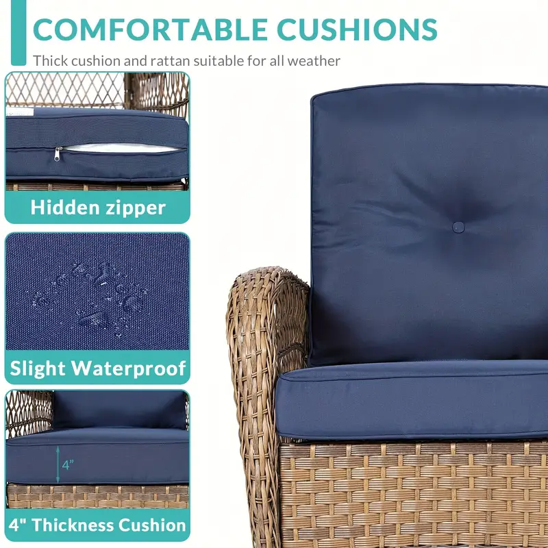   DE 2 SILLAS MECEDORAS DE MIMBRE      , CON COJINES,    ,  ,   DE  , CON    , COJINES     RESISTENTES     detalles 3