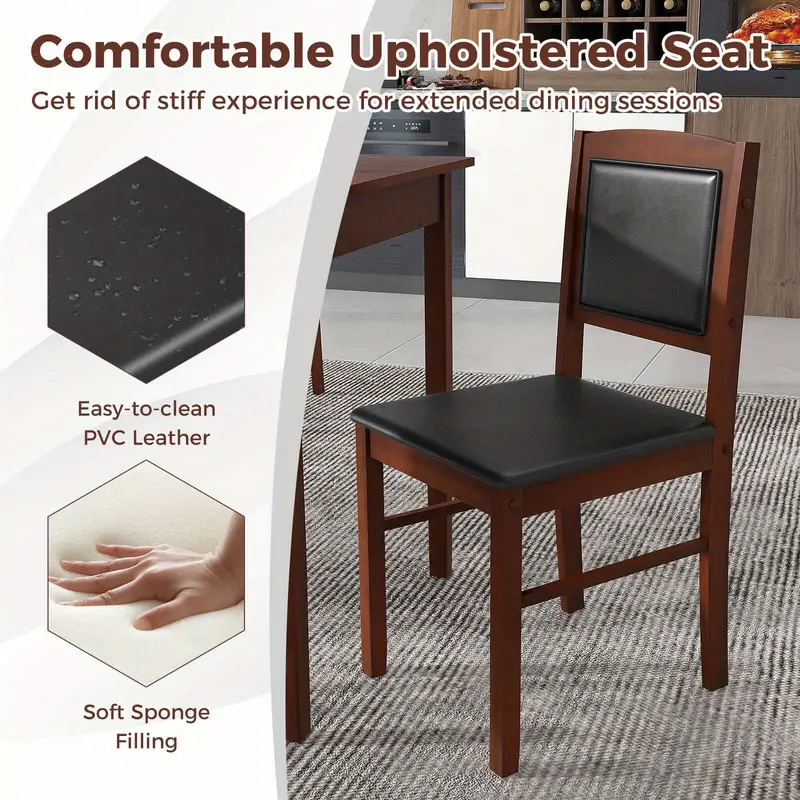   de mesa de     de 5     4   con   de   de  , asiento tapizado y   acolchado. detalles 7