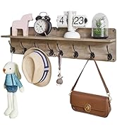 YMYNY - Perchero para colgar en la pared, juego de 2 ganchos de madera, percha de ropa de entrada con 8 ganchos...