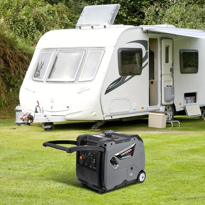 Fuente de energía de emergencia, Estación de energía portátil silenciosa - Generador inversor de 4000W, Toma de corriente de 120V AC, Funcionamiento silencioso, Alarma de seguridad de monóxido de carbono, Ideal para camping y uso doméstico detalles 0