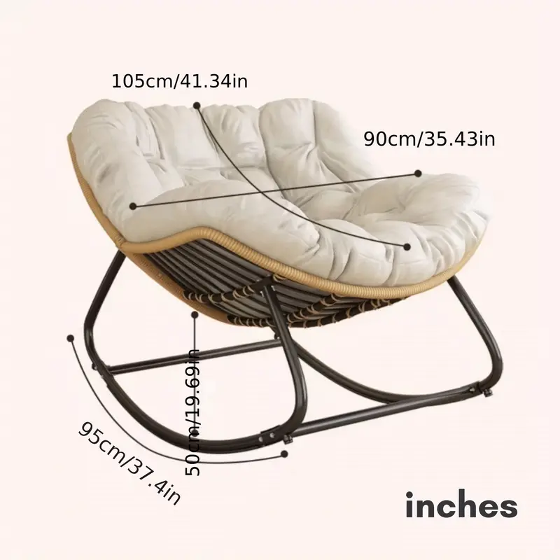   de Balancín     de   con Asiento Acolchado -   de Salón   de Mimbre de Ratán     y     Dormitorio,  ,   y   -       detalles 2