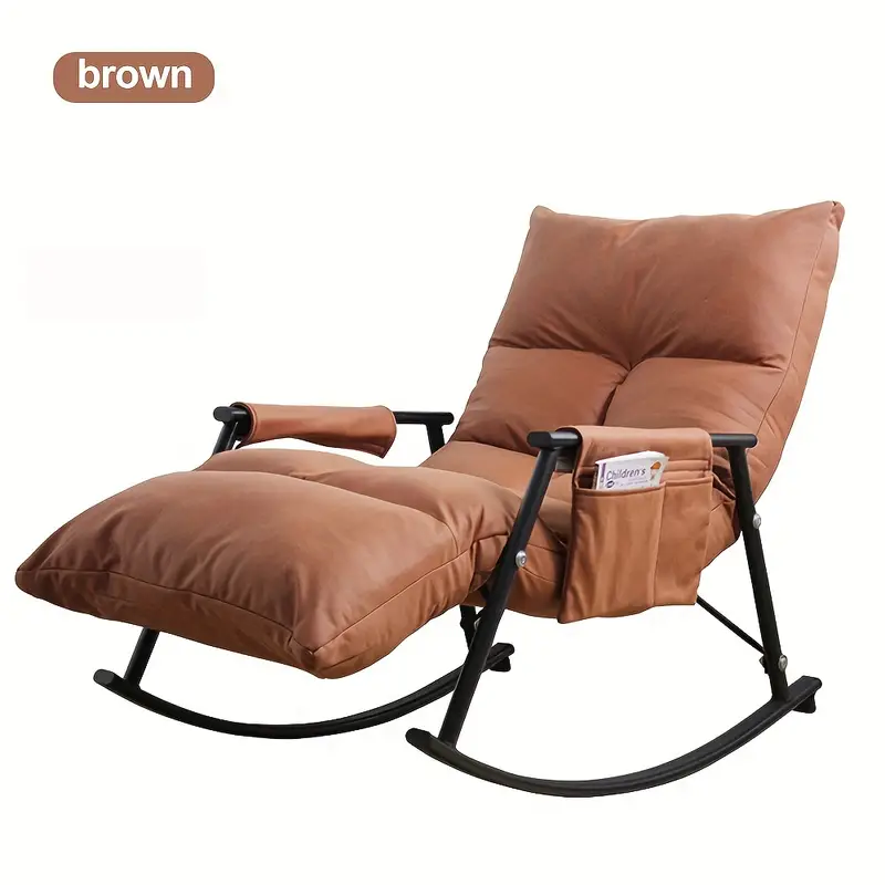 1pc Silla Mecedora Ajustable   -   para Relajación,   y Ocio   de Estar, Dormitorio o   - Construcción   de Poliéster/Metal detalles 8