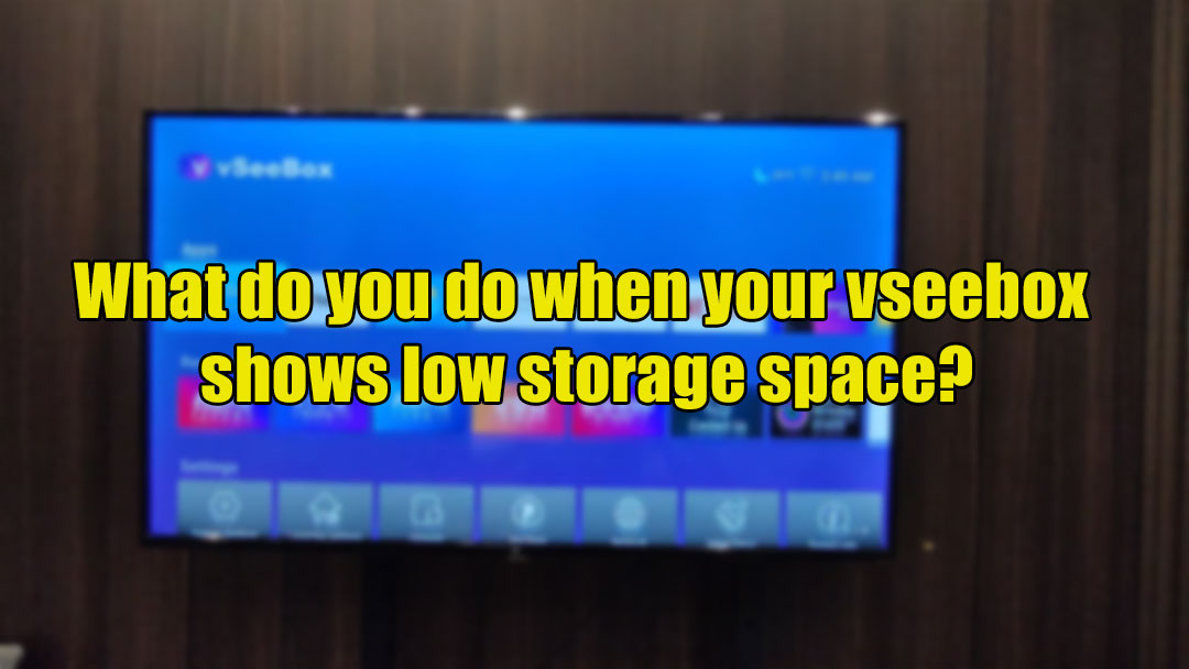 What do you do when your vseebox shows low storage space?