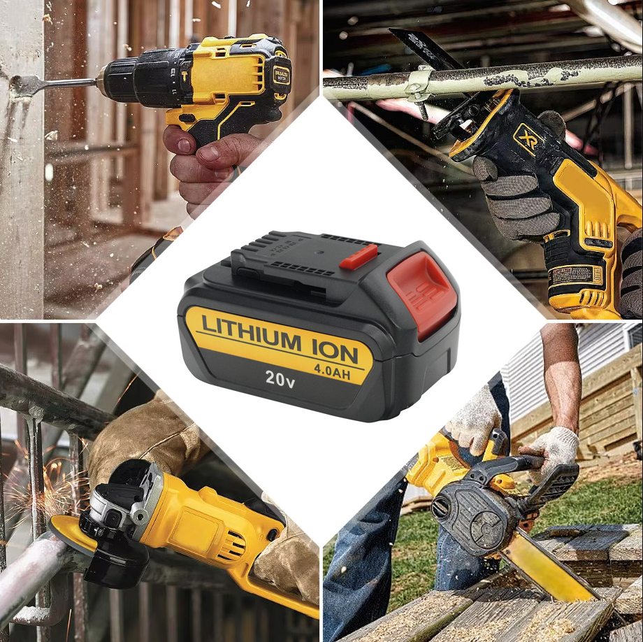 20V lithium battery (black) (with light) 4000MAH