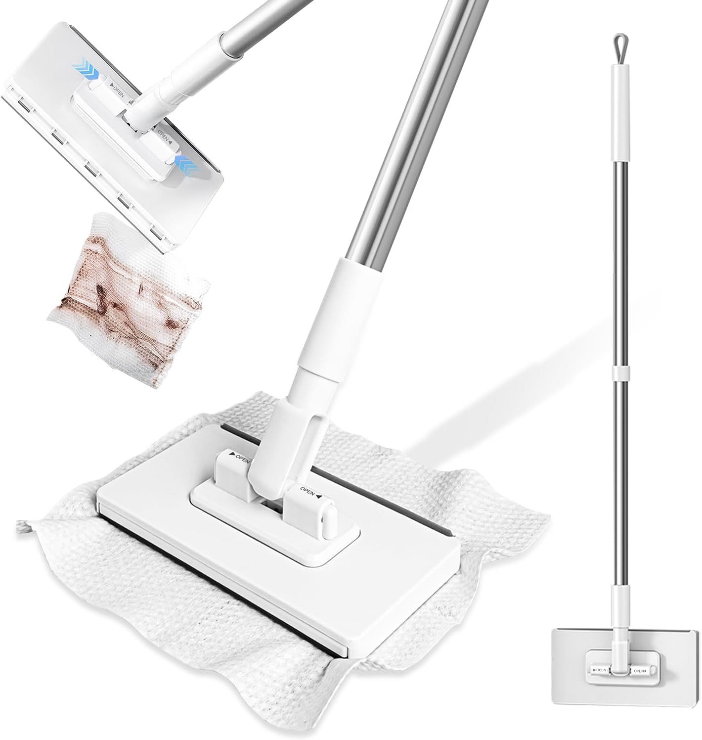 KZKR Mini Mop No-Touch Disposable Lazy Mop Easy Mopping Flat Dust Mop for Small Spaces