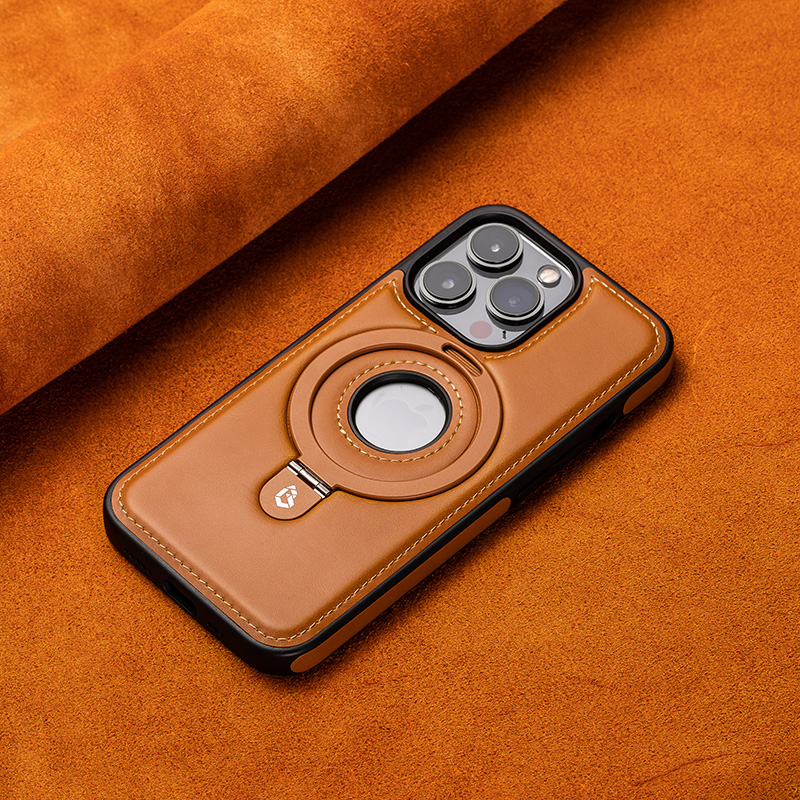 Leather Magsafe Bracket Mobile Phone Case for iPhone