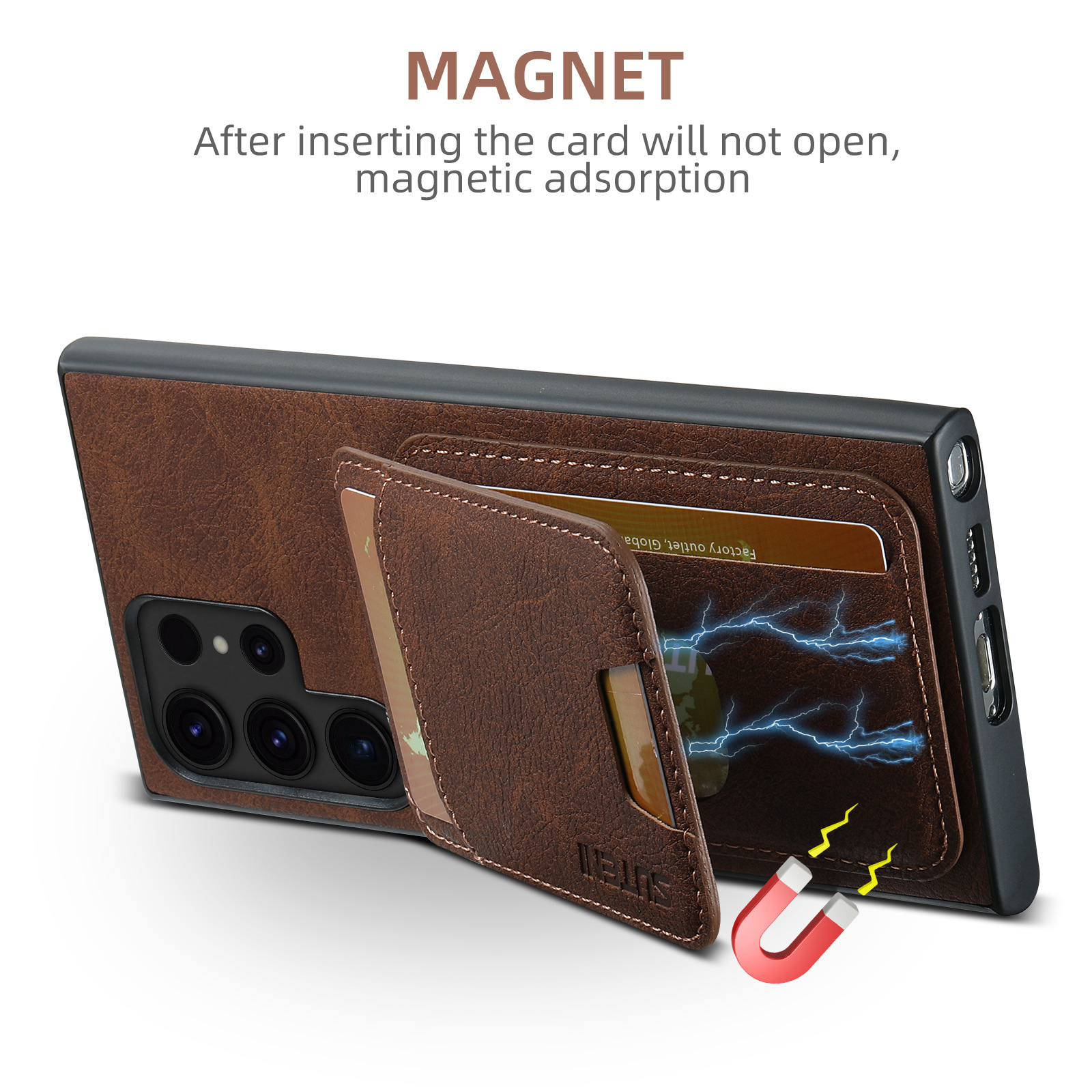 Leather Card Wallet Mobile Phone Case for Samsung Galaxy S