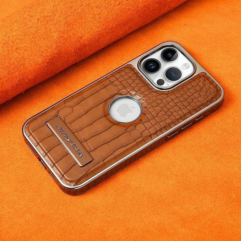 Luxury Leather Business Magsafe Bracket Mobile Phone Case for iPhone