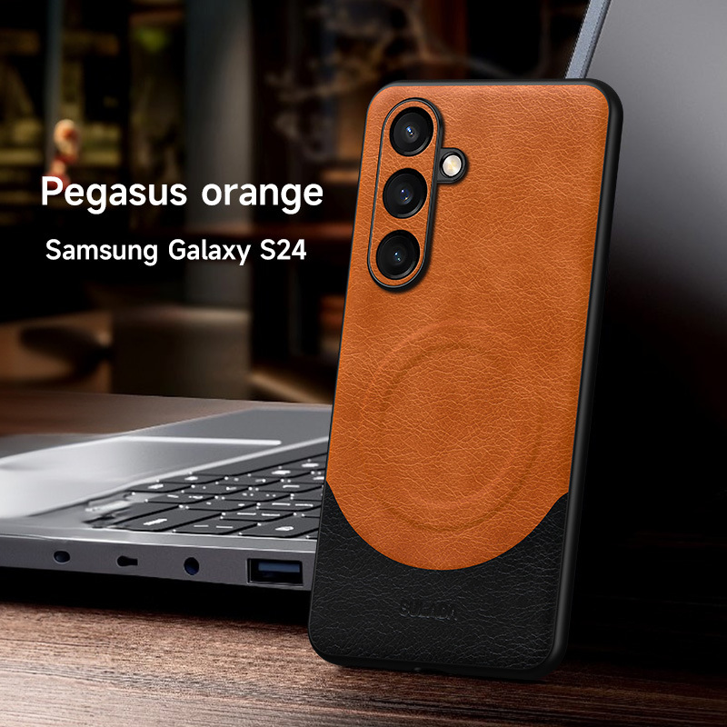 Leather Business Magsafe Mobile Phone Case for Samsung Galaxy S