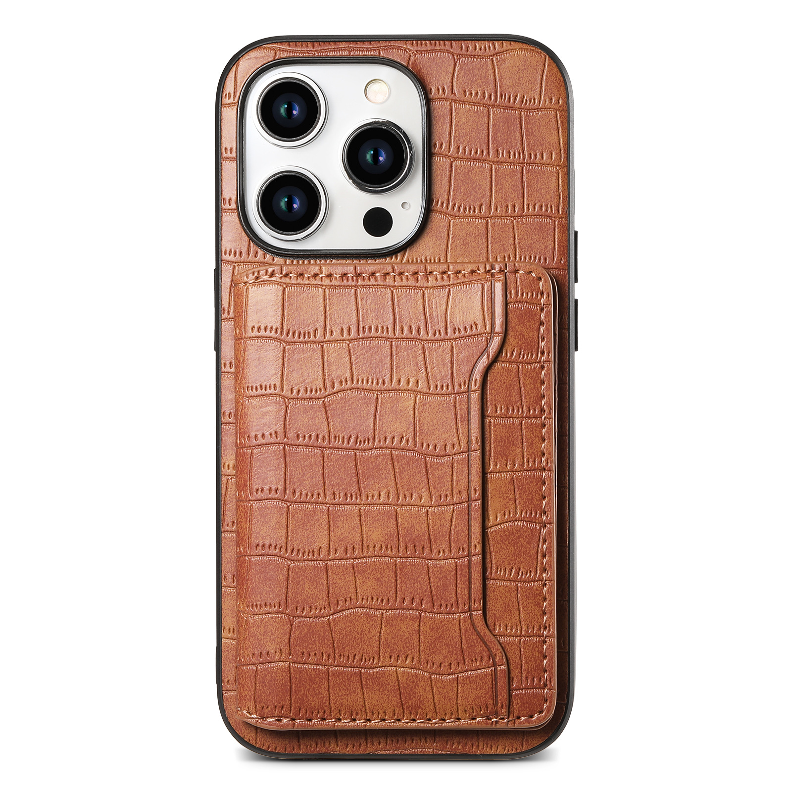Luxury Leather Business Card Wallet Mobile Phone Case for Apple iPhone