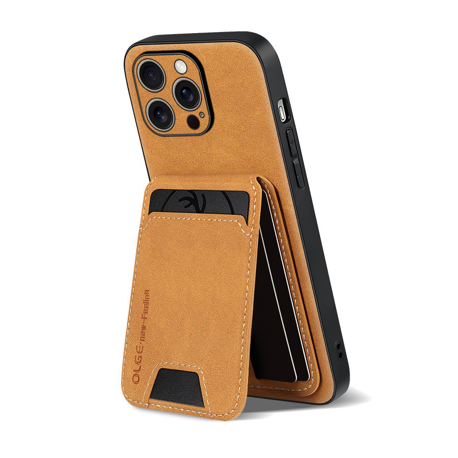 Leather Business Card Wallet Mobile Phone Case for iPhone