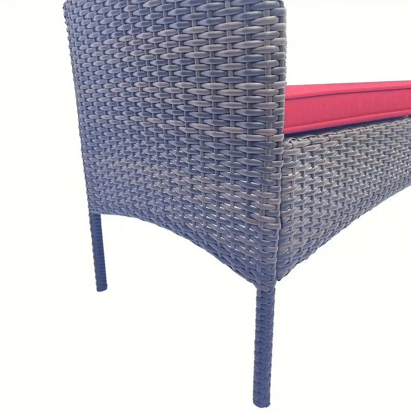 de de conversación de mimbre, de de con cojines extraíbles y mesa, de , de ratán , césped, trasero. detalles 3