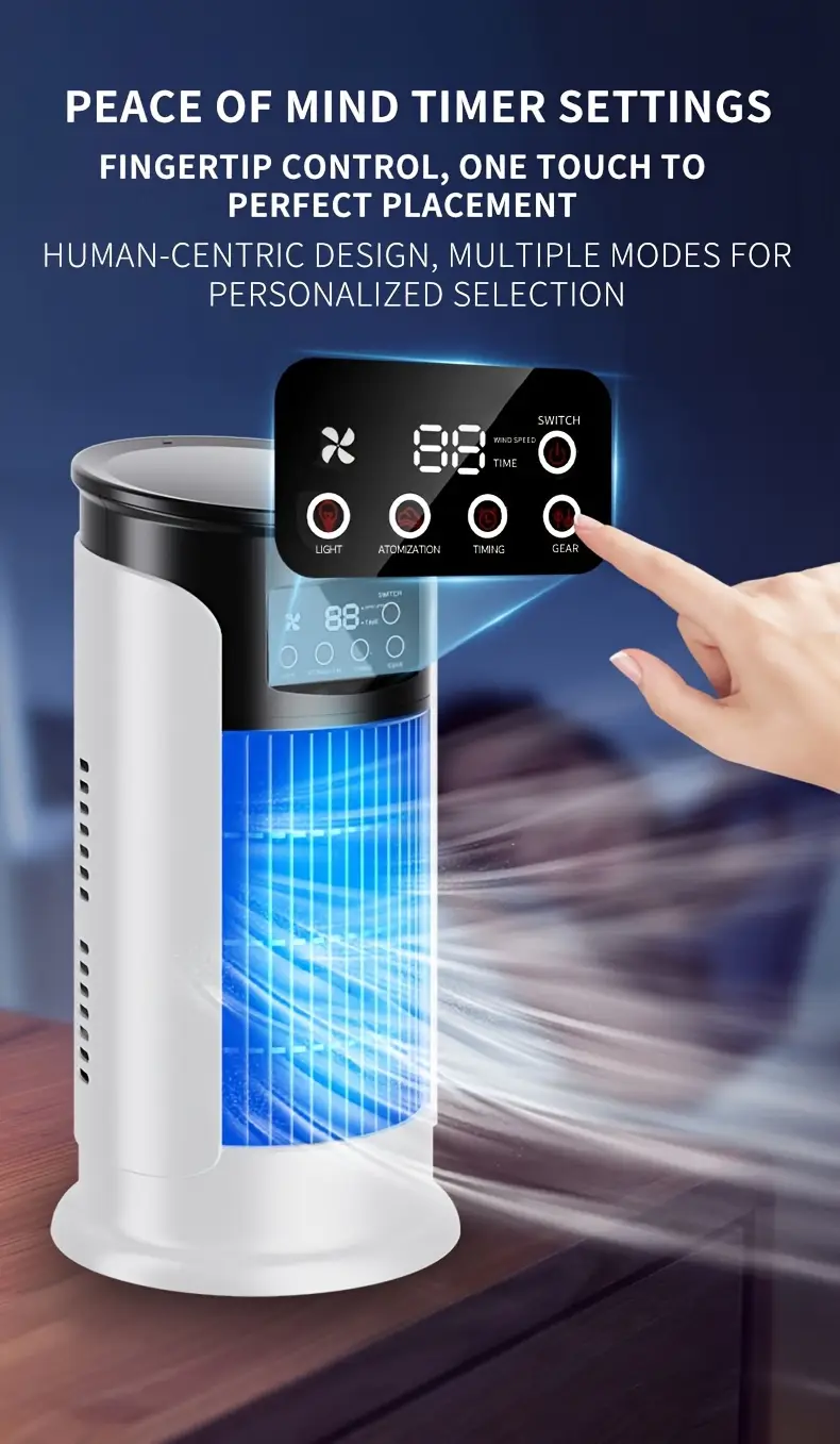 humidificador portátil usb - dispositivo de enfriamiento para hogar y , diseño compacto con pantalla digital, ideal para del verano en | moderno y humidificador elegante detalles 3