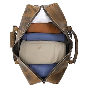 Bolso de hombro hecho a mano de piel genuino de viaje de viaje para el fin de semana durante la noche de mano de lona para hombres y mujeres