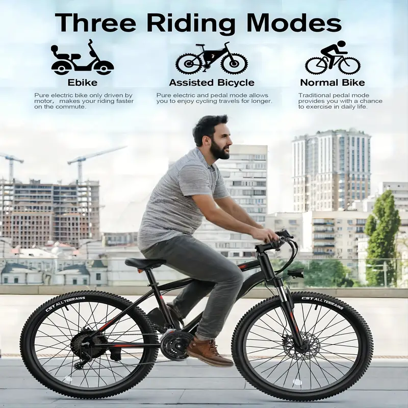 eléctrica de montaña adultos de 26, batería extraíble de 36 V y 374 Wh, eléctrica con de de 500 W, de de 21 es, autonomía de 50 , de 20 MPH, eléctrica . detalles 1