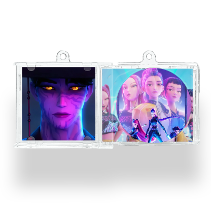 [HUNTRX/Kpop Demon Hunters] Mini Vinyl NFC Album Keychain CD Music Keychain Pendant