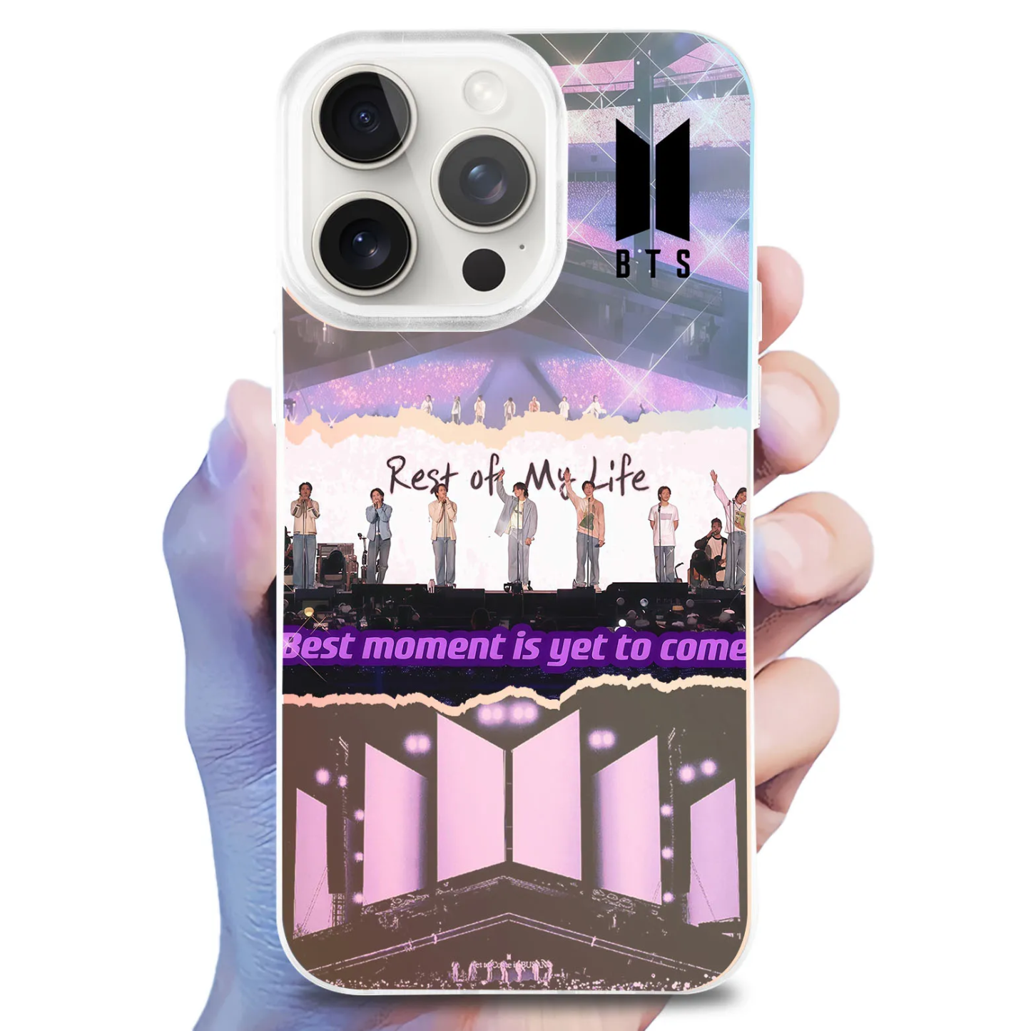 [BTS] Colorful Laser Phone Case-Pink