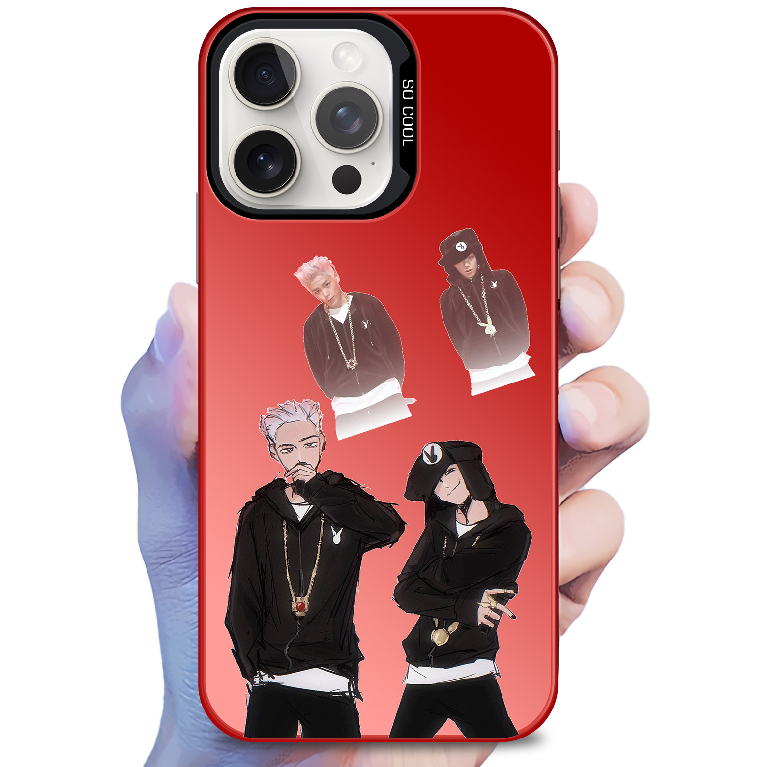 [GDRAGON&TOP] Colorful Laser Phone Case-RED