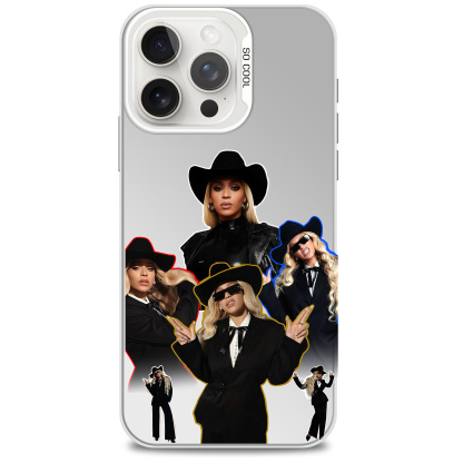 [Beyoncé] Colorful Silver Phone Case-White
