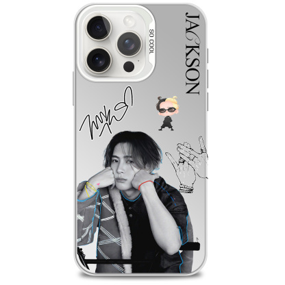 [Jackson Wang] Colorful Silver Phone Case-White