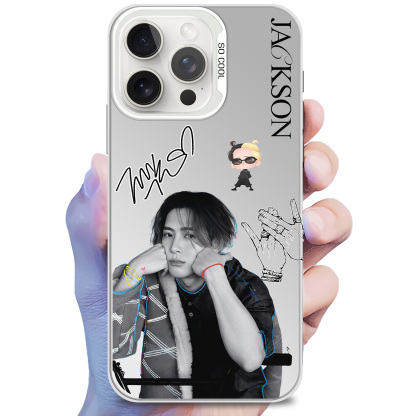 [Jackson Wang] Colorful Silver Phone Case-White