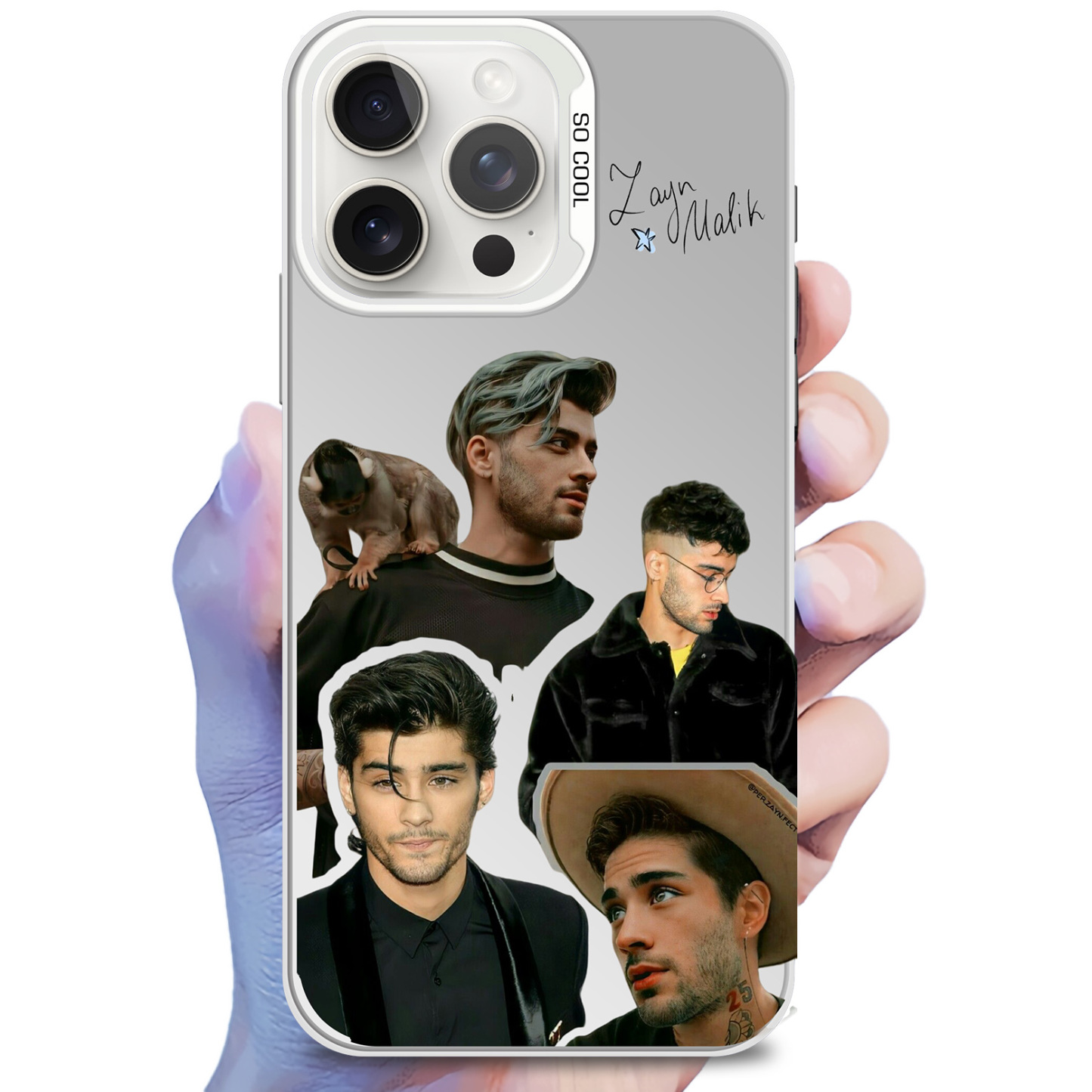 [Zayn Malik] Colorful Silver Phone Case-White