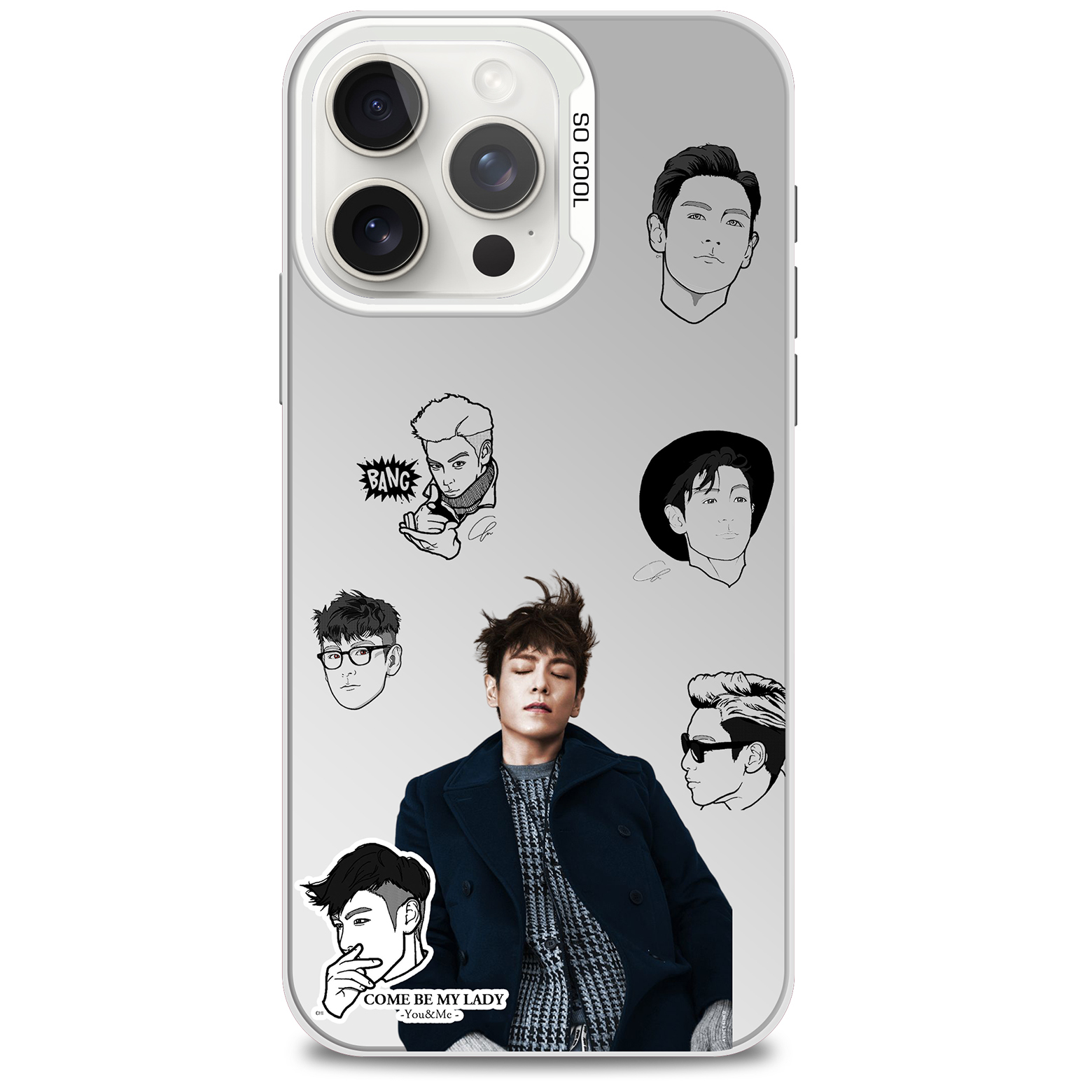 [TOP] Colorful Silver Phone Case-White