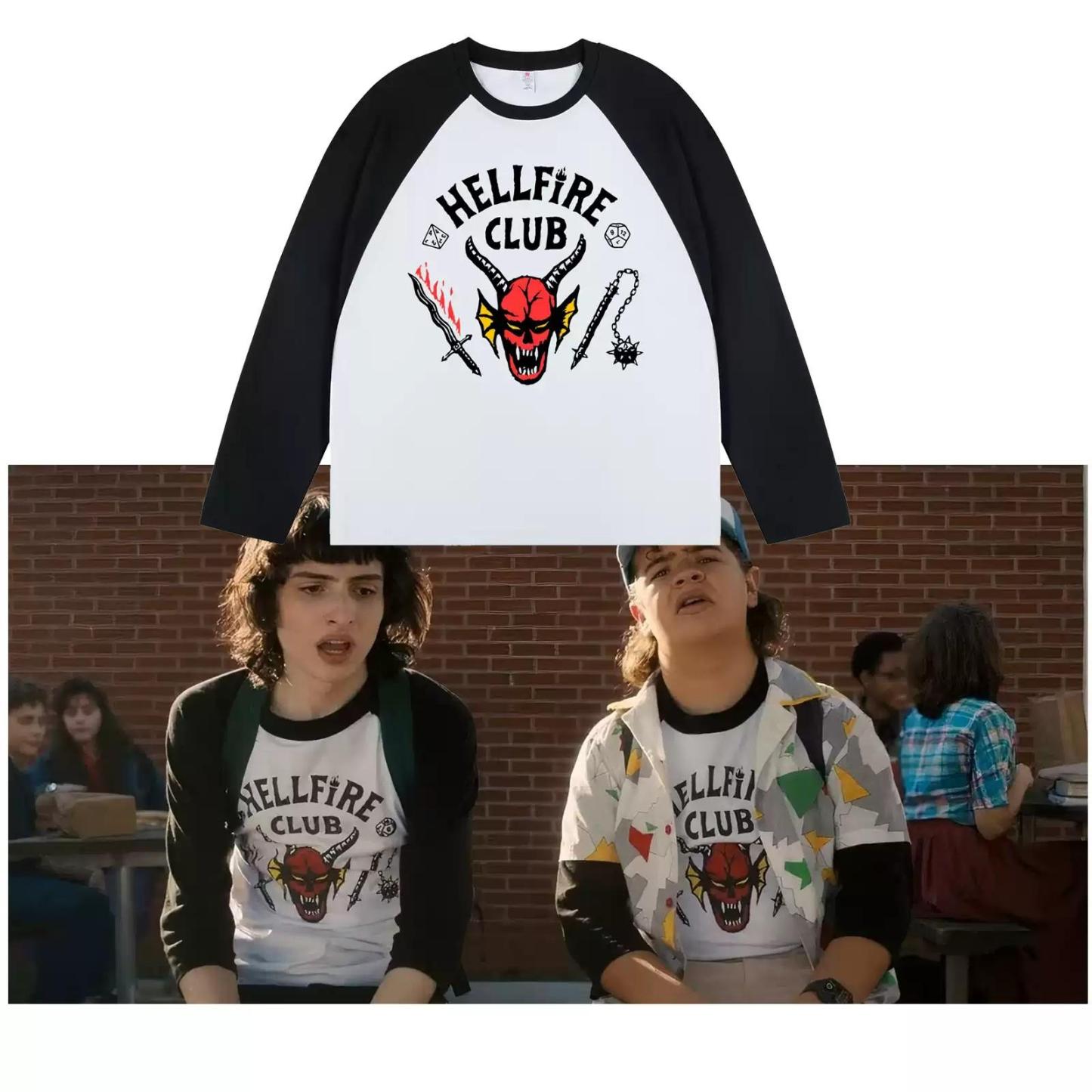 [Stranger Things] Hellfire Club Raglan Long Sleeve Shirt