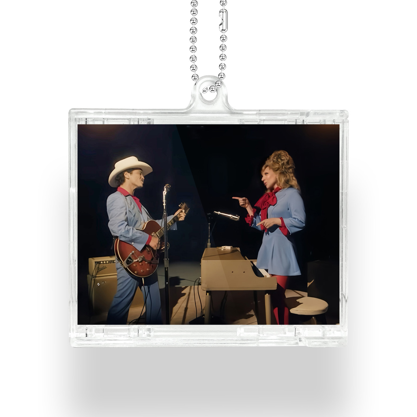 Ladygaga& Bruno Mars Mini Vinyl NFC Album Keychain CD Music Keychain Pendant
