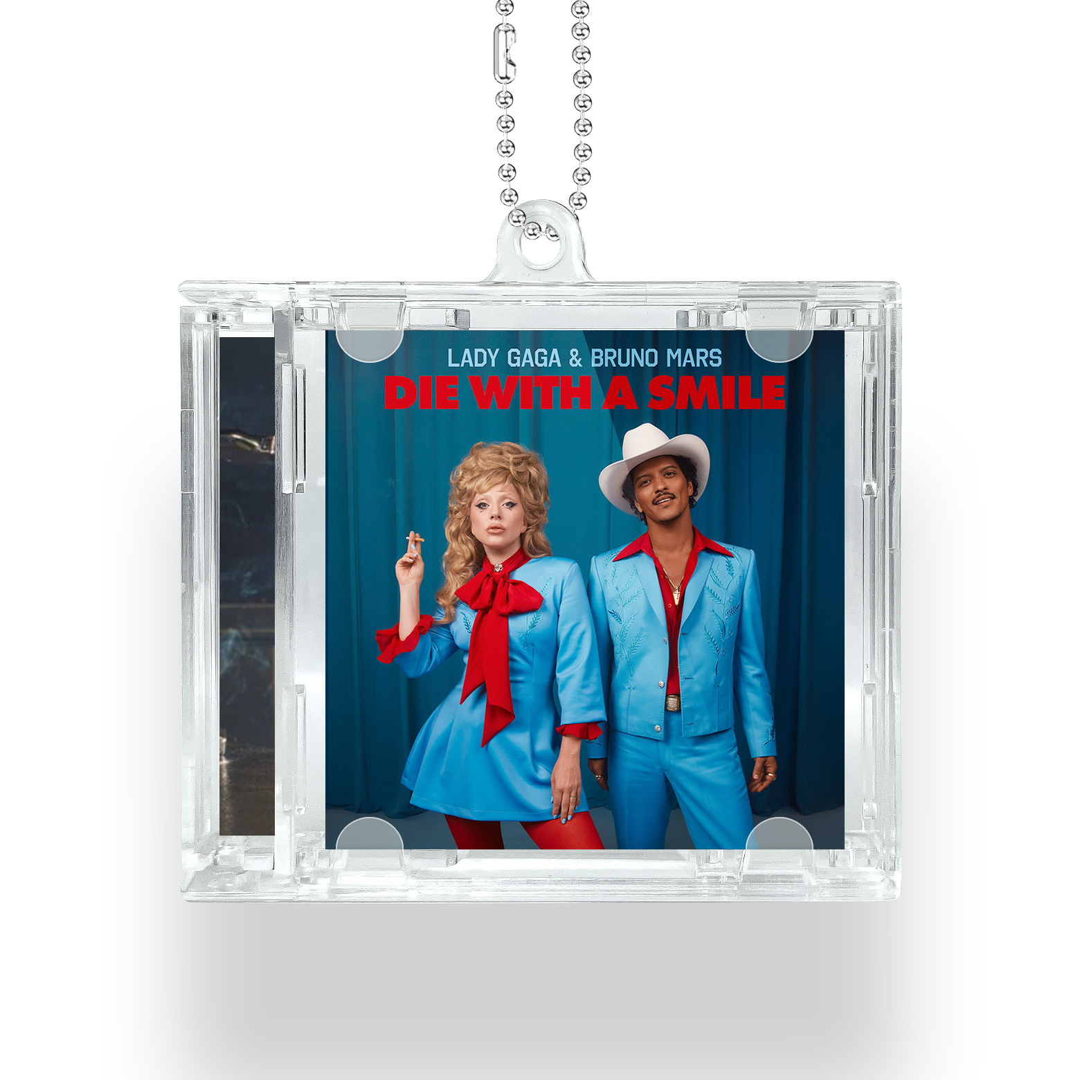 Ladygaga& Bruno Mars Mini Vinyl NFC Album Keychain CD Music Keychain Pendant