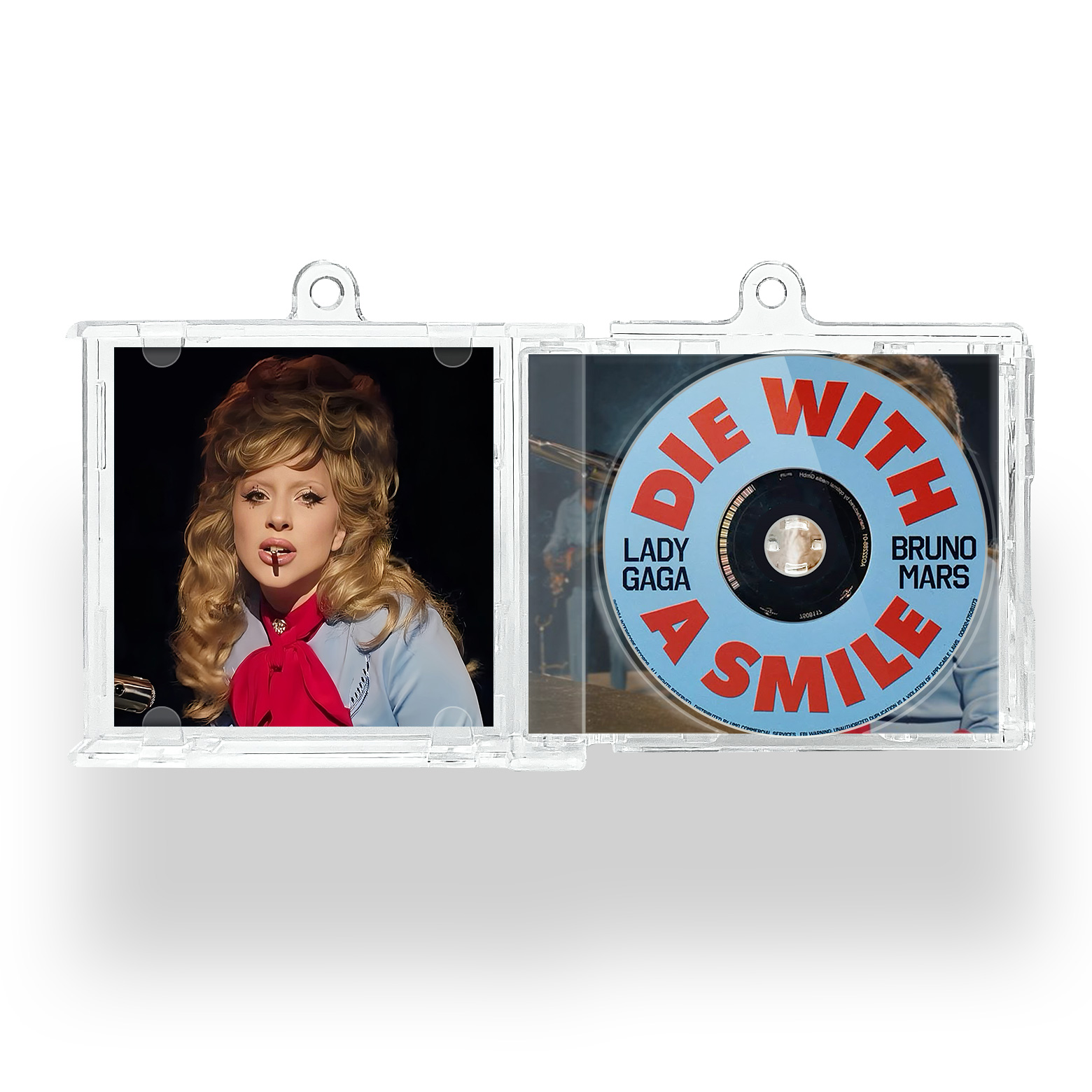 Ladygaga& Bruno Mars Mini Vinyl NFC Album Keychain CD Music Keychain Pendant